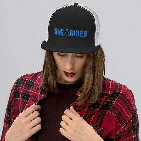 She Rides Trucker Hat