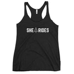 She Rides Racerback Tank